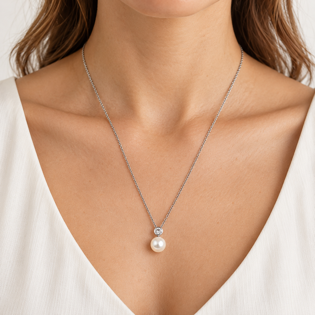 Collana Perla Elegante — indossato